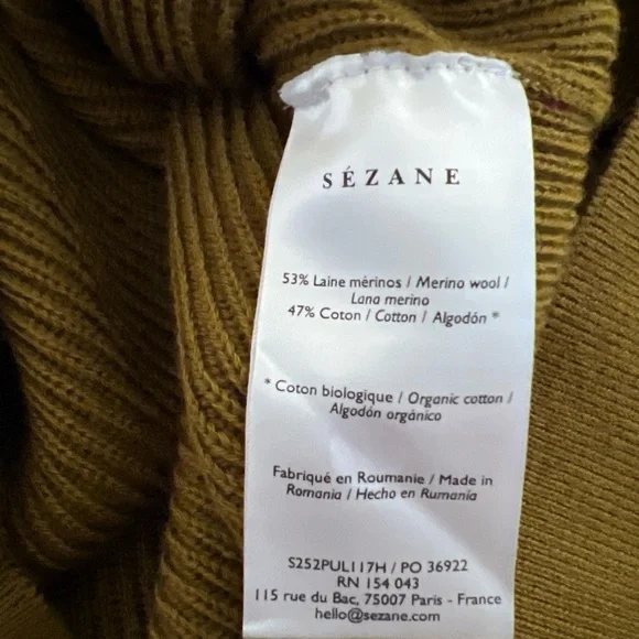 Sézane Claudio sweater, olive green, S - Picture 6 of 7